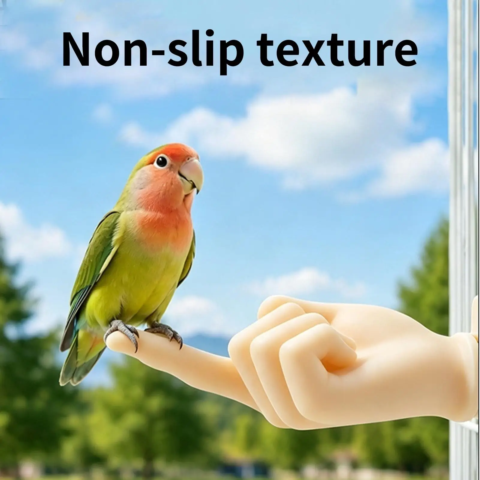Bird Perch Stand Fun Hand Shape Interactive Pet Accessory Bird Cage Perches for Lovebird Conures Cockatiels Lawns Balconies Yard