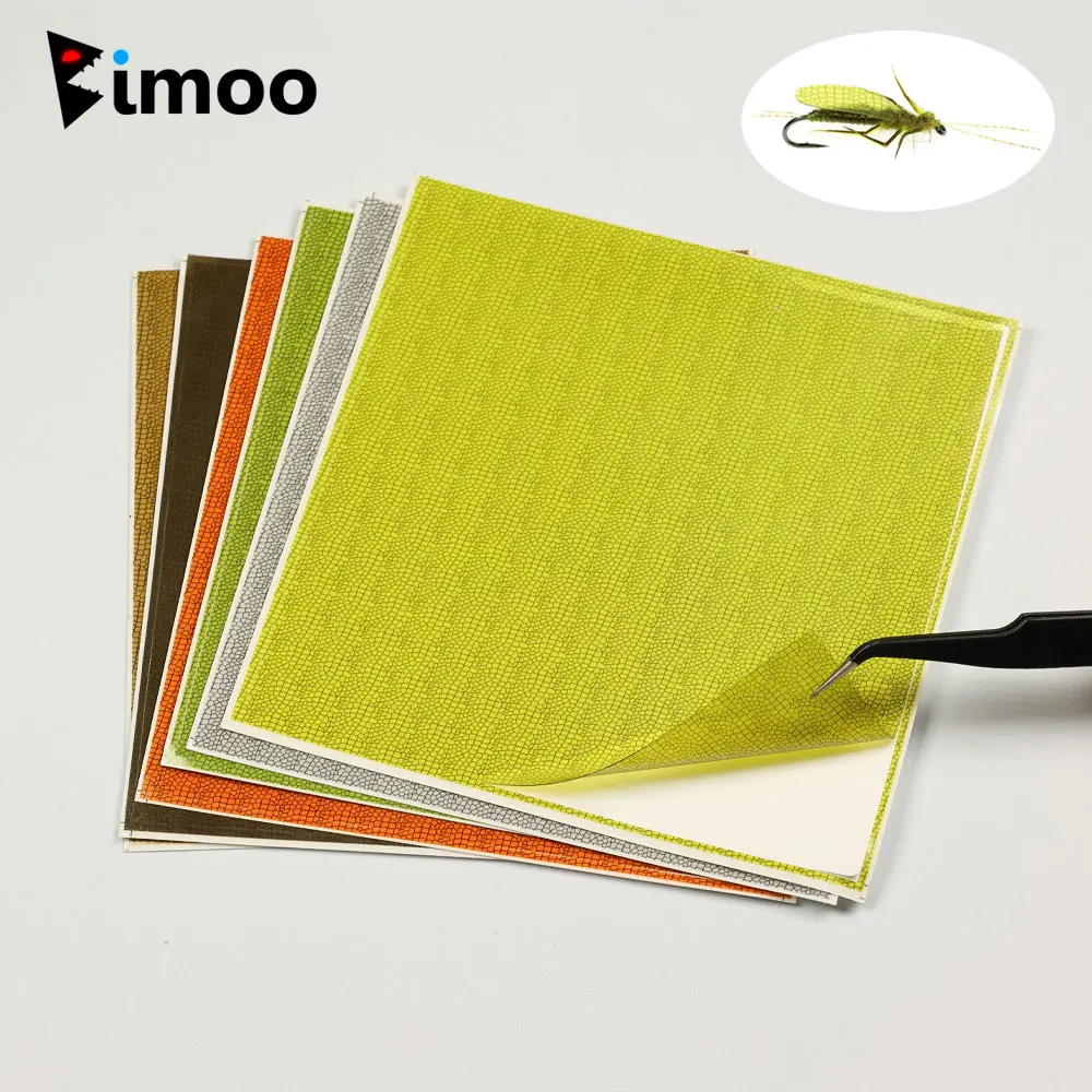 Bimoo Nymph's Body Wrap Skin Fliegenbindematerial zum Binden von Körpern und Flügeln von Nymphen, Steinfliegen, Tausendfüßler, Forellen-Angelködern und -ködern