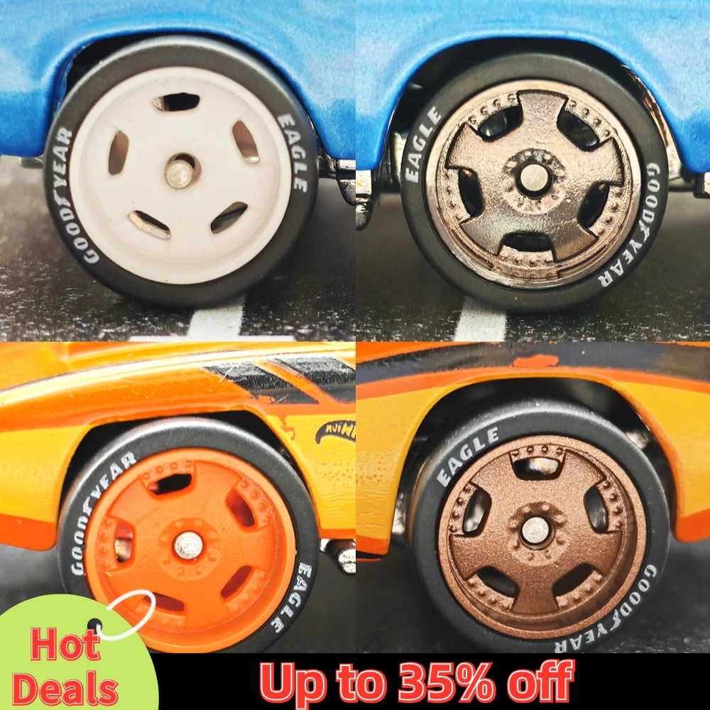 1/64 Wheels with Rubber Tires FUCHS Large Size Refitting Parts for Diecast Model Car Hot Wheels Matchbox Tomica D:13mm 1 Set