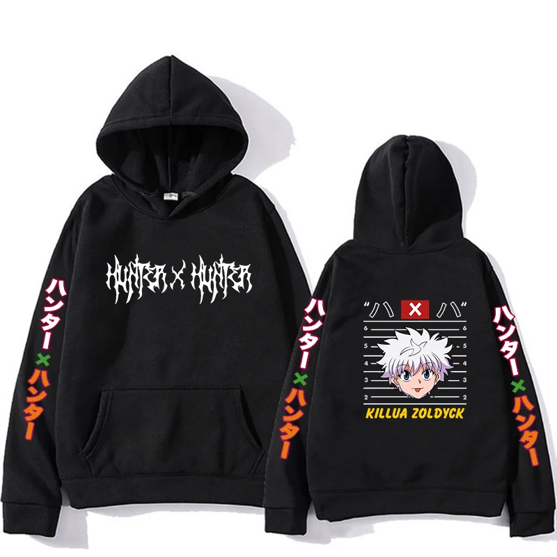 90s Y2k Hunter X Hunter Killua Zoldyck Devil Eye Anime Hoodies Hxh Unisex Streetwear Kawaii Hisoka Sweatshirt Manga Hoody Hoodie