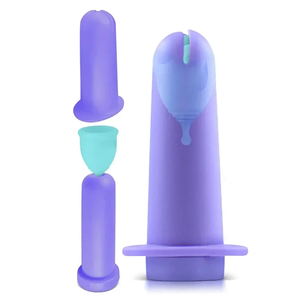 Ferramenta aplicadora para copos menstruais para fácil inserção Aplicador de copo menstrual reutilizável Eco amigável funciona com a maioria das copos menstruais