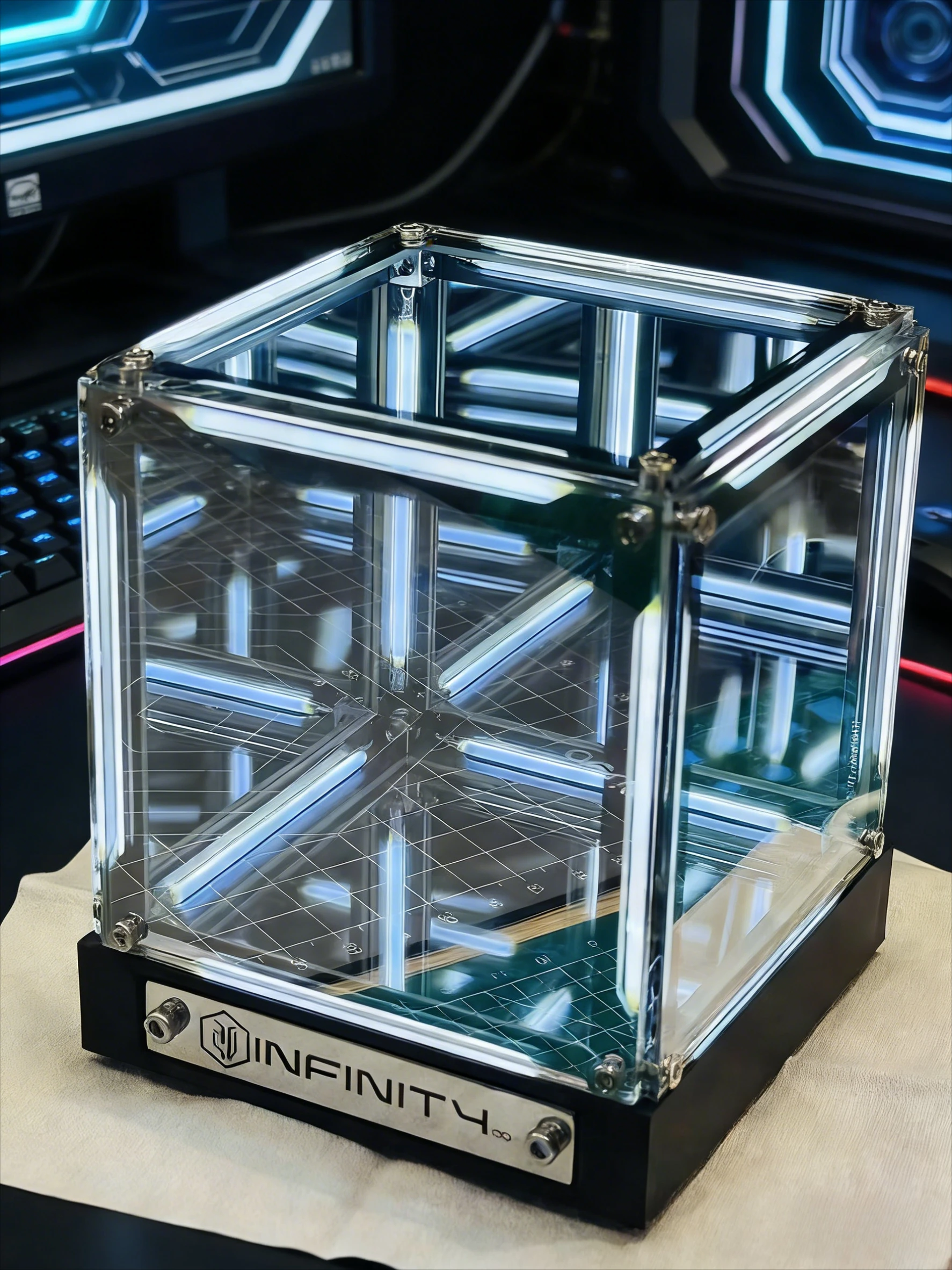 

Electronic Game Desktop Technology Atmosphere Light 4-Dimensional Space Hypercube Creative Desktop Night Light Game Accessories