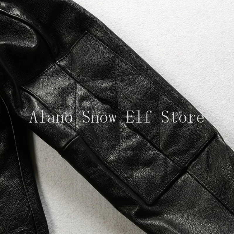 Fashion 2025 New Cowhide Leather Jacket Men's Black Clothing Motorcycle Biker Coats Natural Genuine Leather Casual Jackets