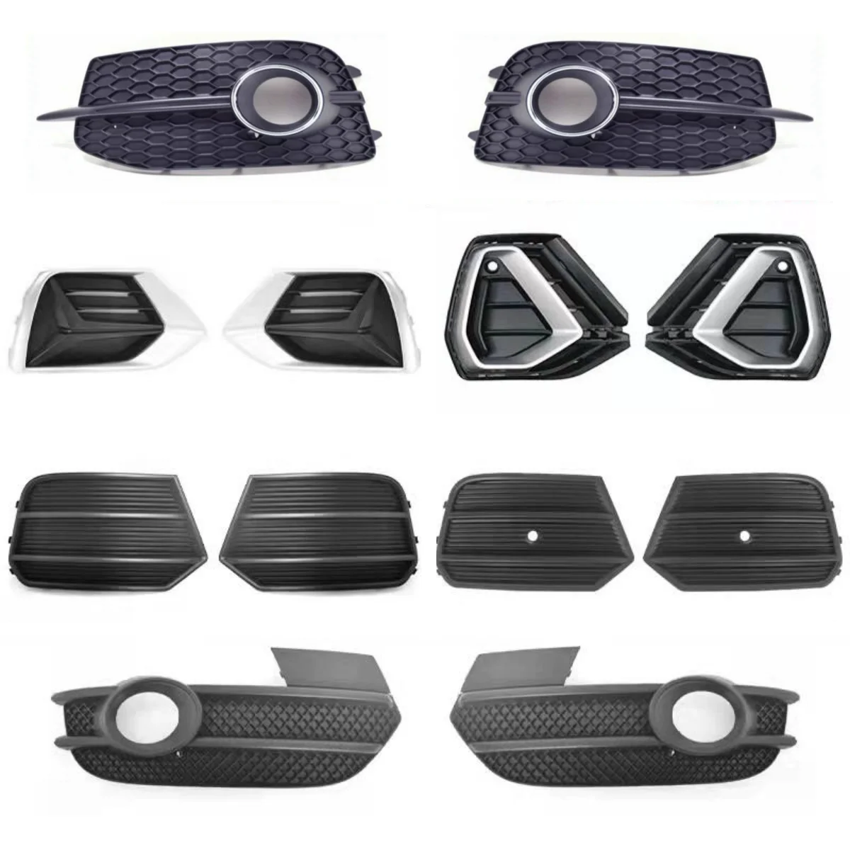 Fog Light Frame For Audi Q3 2012-2021 Front bumper bottom Grille net mask Fog lamp cover Car Accessories