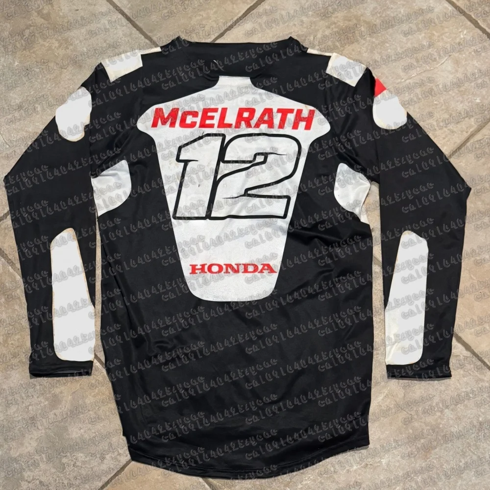 

Honda Jersey Motocross Vintage Large Racing #12MCELRATH Long Sleeve Breathable Quick Dry Motorcycle Shirt Comfortable for Clothe