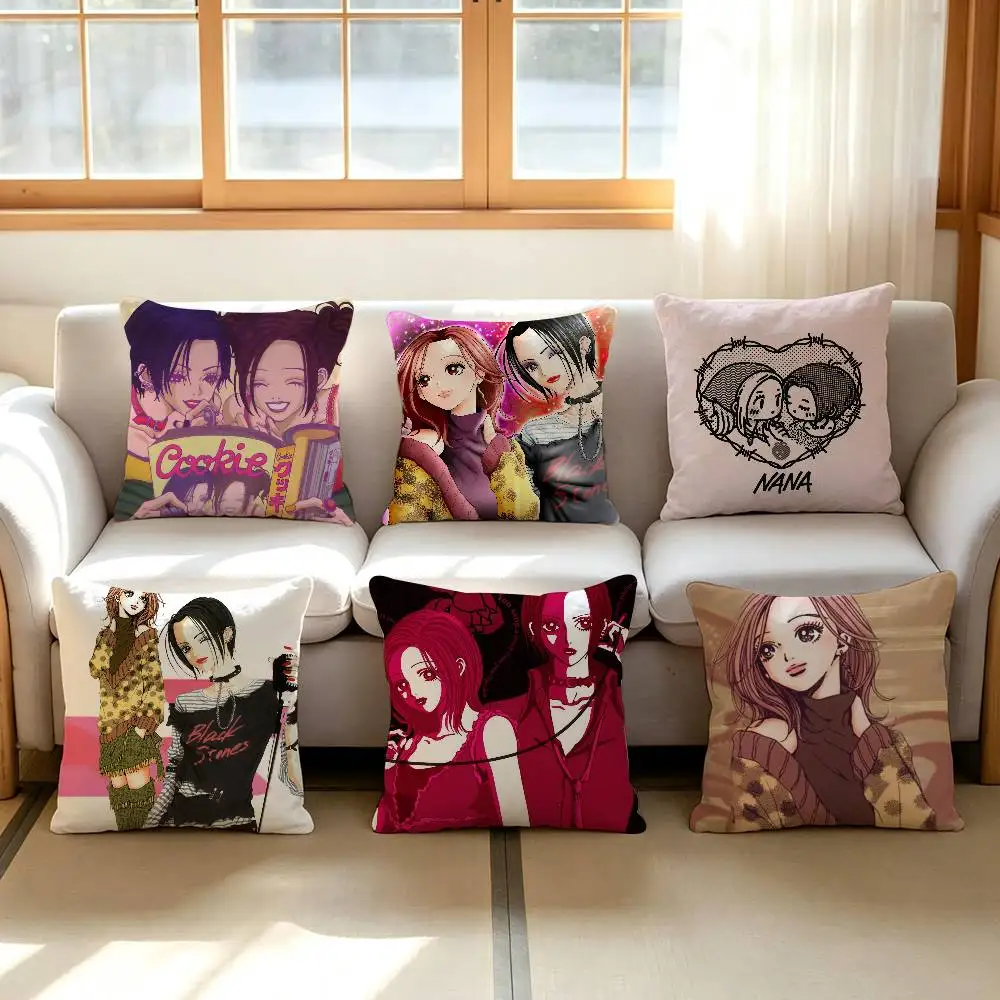 Anime Figures Nana Cushion Cover Inches Farmhouse Decor Home Throw Pillow Covers For Couch Decorations