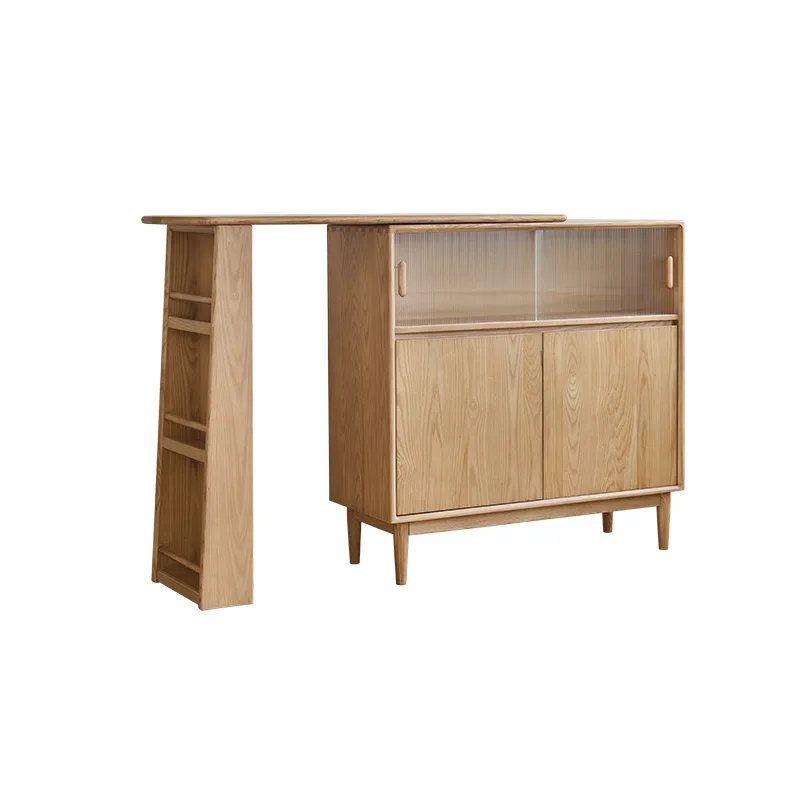 living room partition, household telescopic island counter, dining side cabinet, integrated cabinet, log porch locker