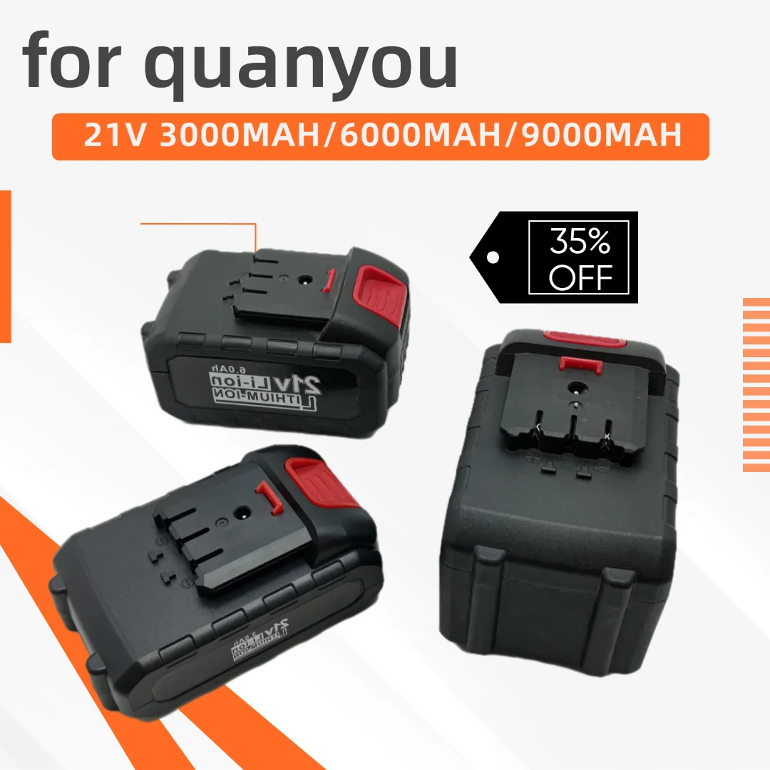 

New arrival 21V 3000/6000/9000mAh For Quanyou Lithium-ion Electric Tool Battery Suitable for Cutting machines, Drills, Saws