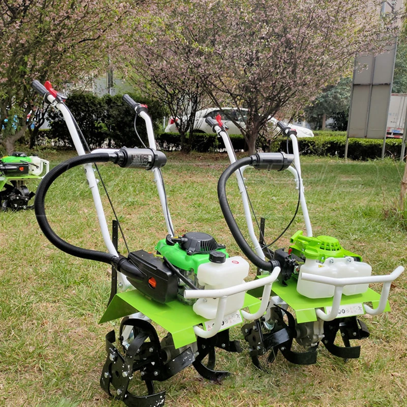 

Mini Land Cultivation Machine Power Weeder Agriculture Two Wheel Hand Power Tiller Rotary Cultivator Walking Hand Tractor Prices