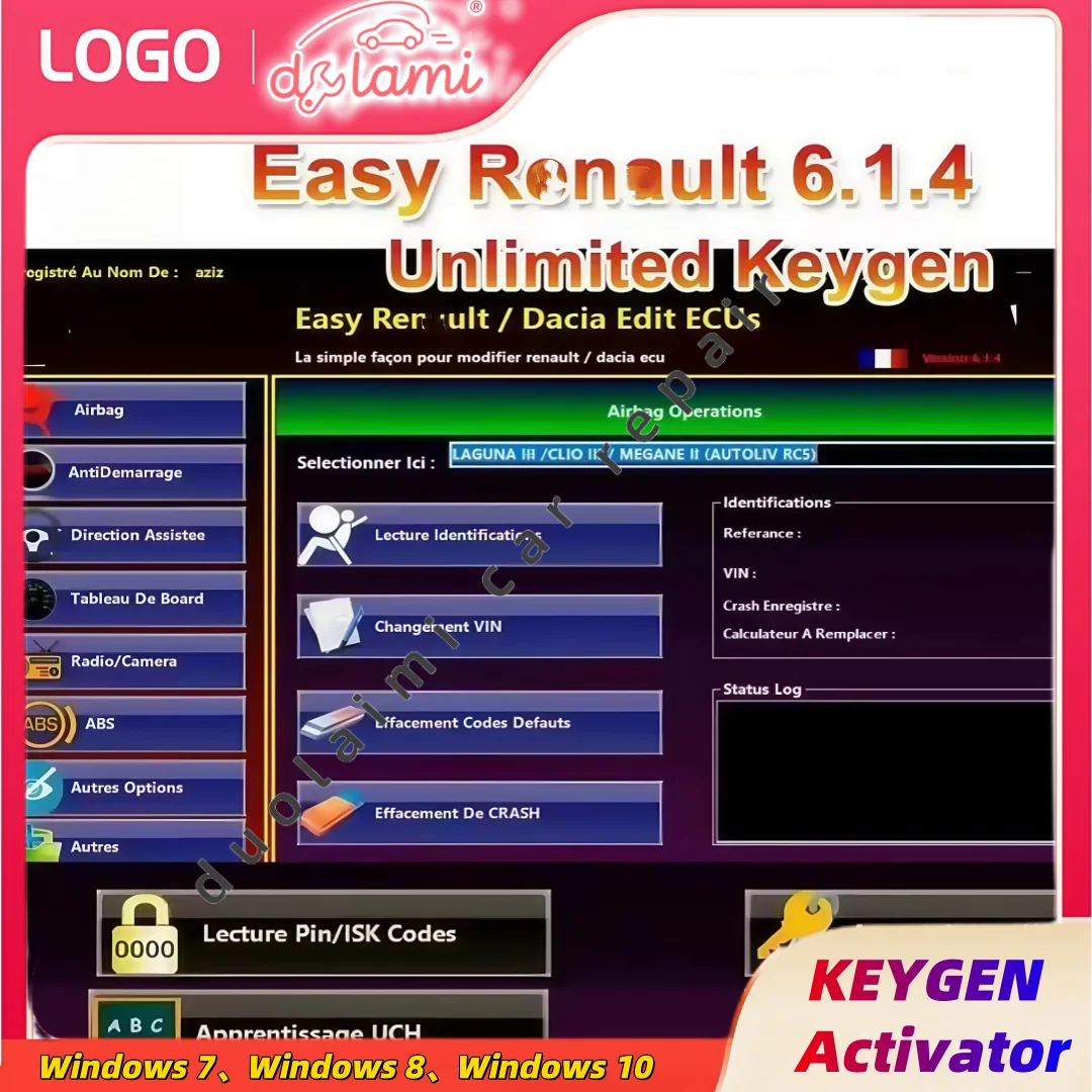 

2025 Hot Easy Ren/ault 6.1.4 Key Maker Dacia Edit Ecu для программатора Clear Crash Airbag Card Keys UCH Cleaner РАБОТА с Renolink