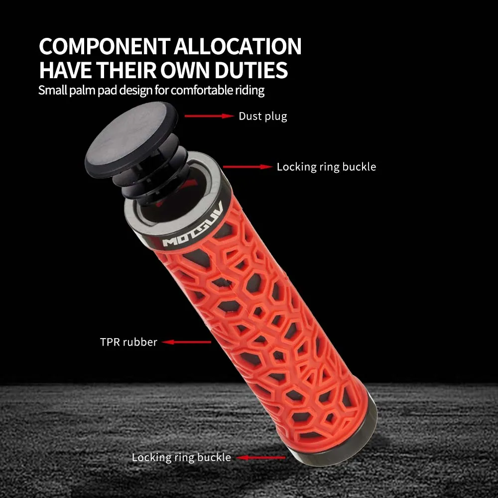 Chinese Style Bicycle Grips MTB Bike Handbar Grip Rubber Non-slip Bilateral Lock Cycling Bmx  Bikes Handlebar Grips