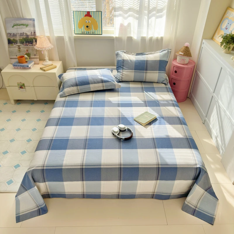 100% Cotton Bed Sheet Plant Flowers Printed Single Double Top King Sheets Pure Cotton Single Size Kids Bed Linen (No Pillowcase)