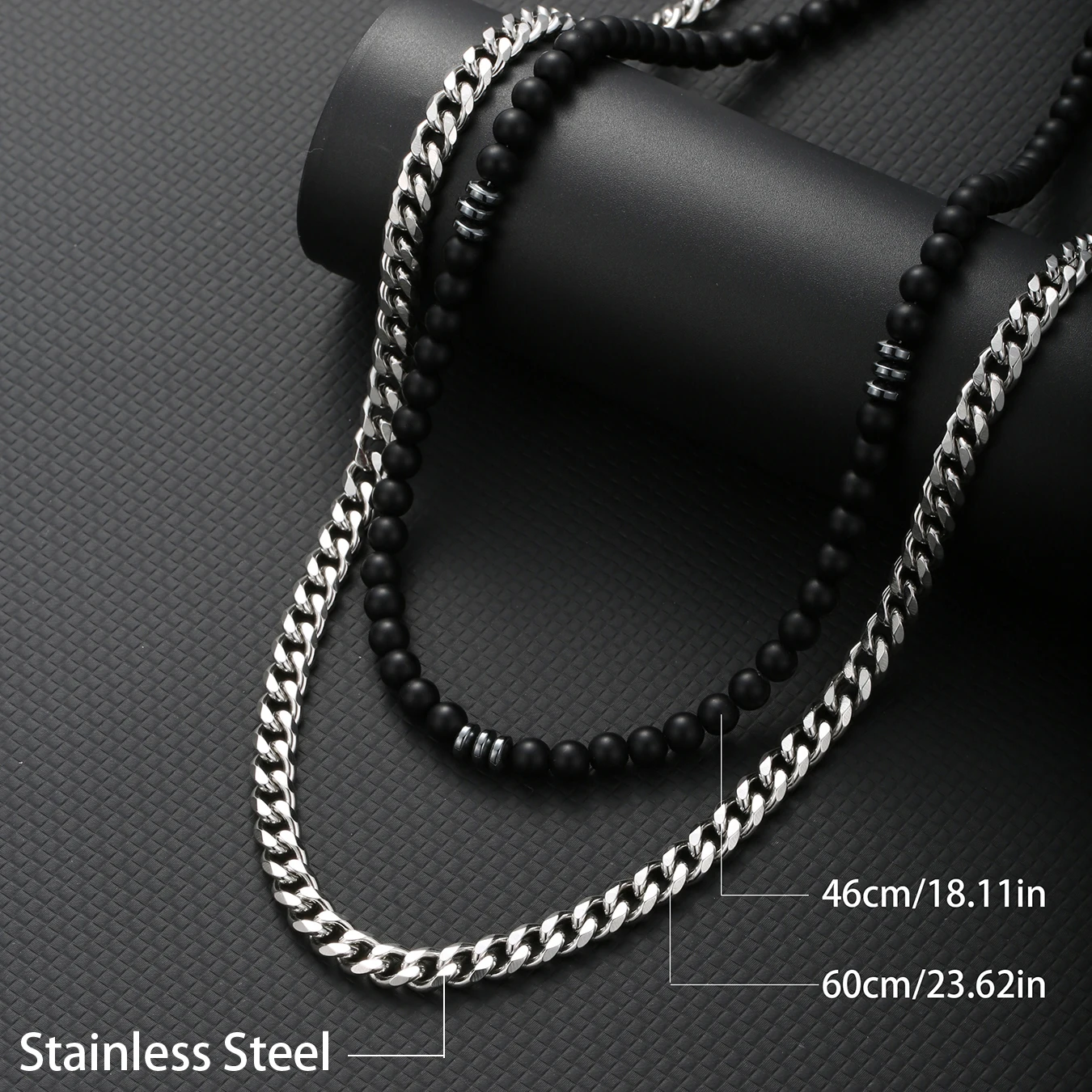 6mm Collar Hombre Natural Lava Stone Man\'s Necklaces Collier Homme Surfer Necklace For Men Male Beaded Necklace Collana Uomo