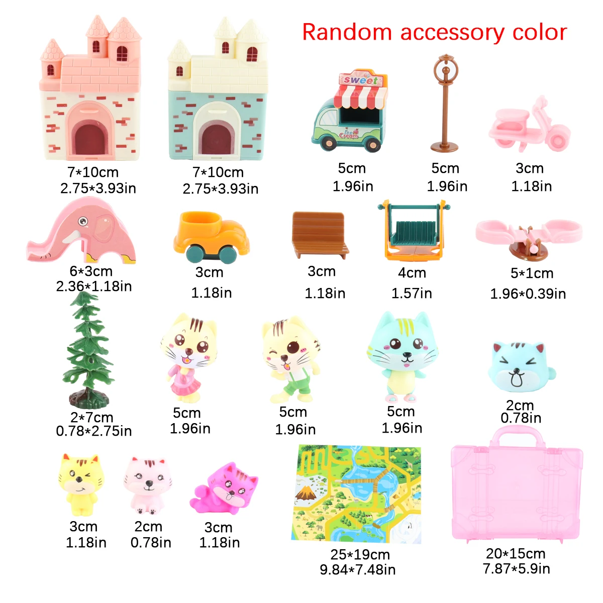 Pretend Play Toy Fashion Mini Pets Cat House Toys For Children Play House Interactive Cat Care Center Toy Accessories Kids new