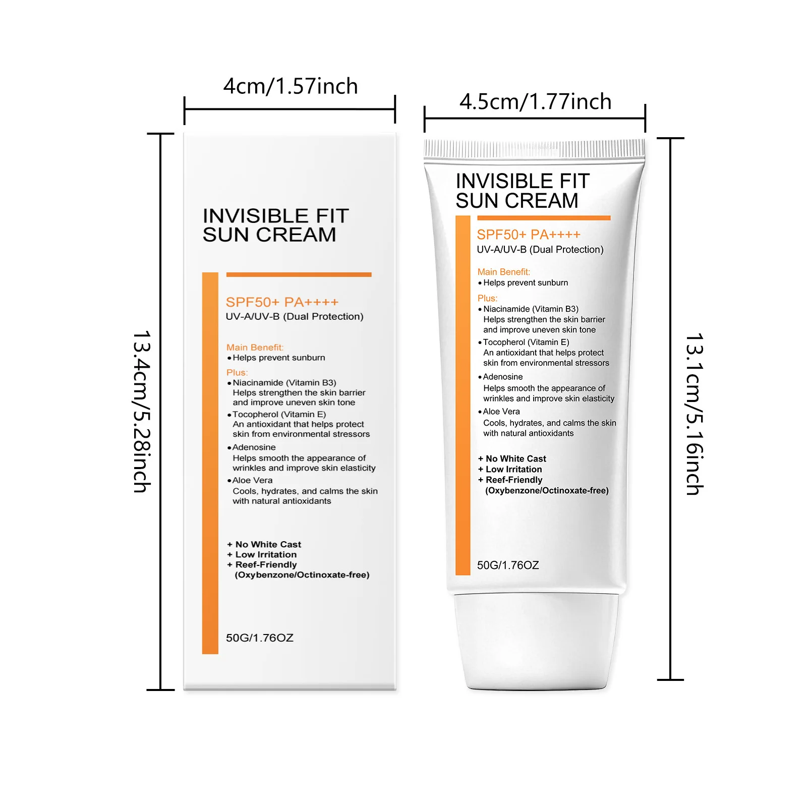 Spf50+ Niacinamide Skin Sunscreen Hydrate Reduce Fine Line UV Isolation Enhance Skin Barrier Lasting Effect Skin Isolation Cream