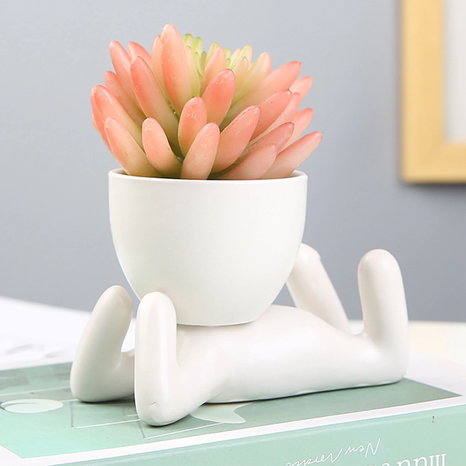 CCeramic Flower Pot Succulent Plant Pot Vivid Small Doll Flowerpot Home Office Desktop Decoration Creative Pot Festive Gift