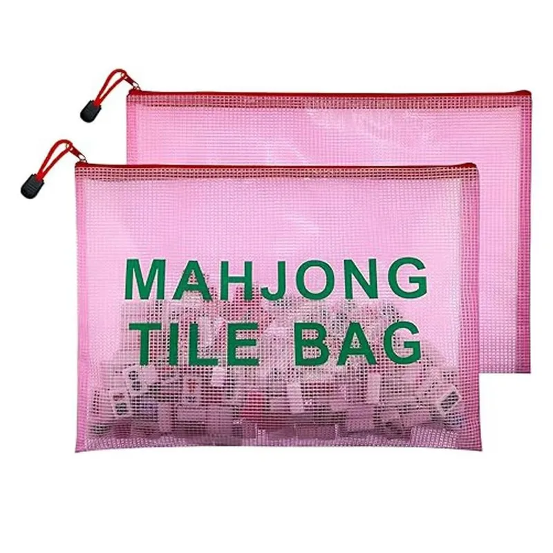 Colorful Grid Mahjong Storage Bag, Multi-Color, Multi-Purpose, Large-Capacity, Portable Mahjong Tile Organizer Bag