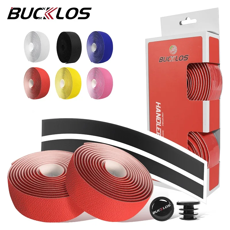 

BUCKLOS Road Bike Handlebar Tapes PU+EVA Anti-Slip Bicycle Handlebar Tape Sweat Absorption Bar Wraps Soft Bike Accessories