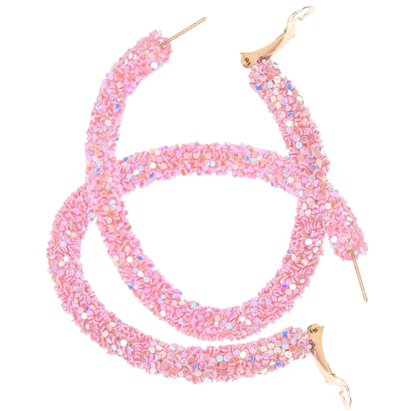 

1Pair Big Round Loop Earrings Lightweight Fashionable Women Circle Hoops Elegant Daily Wear Statement Jewelry Gift