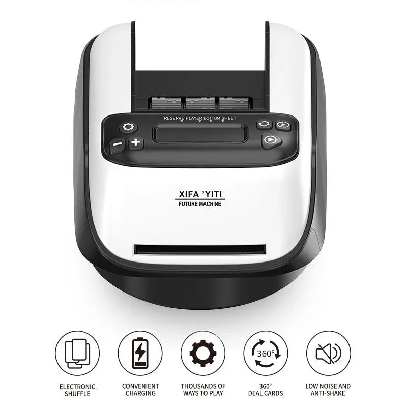 

4 Decks Automatic Cards Dealing Machine 360° Rotating Poker Cards Dispenser 2400mAh Rechargeable Automatic Card Dealer Type-C