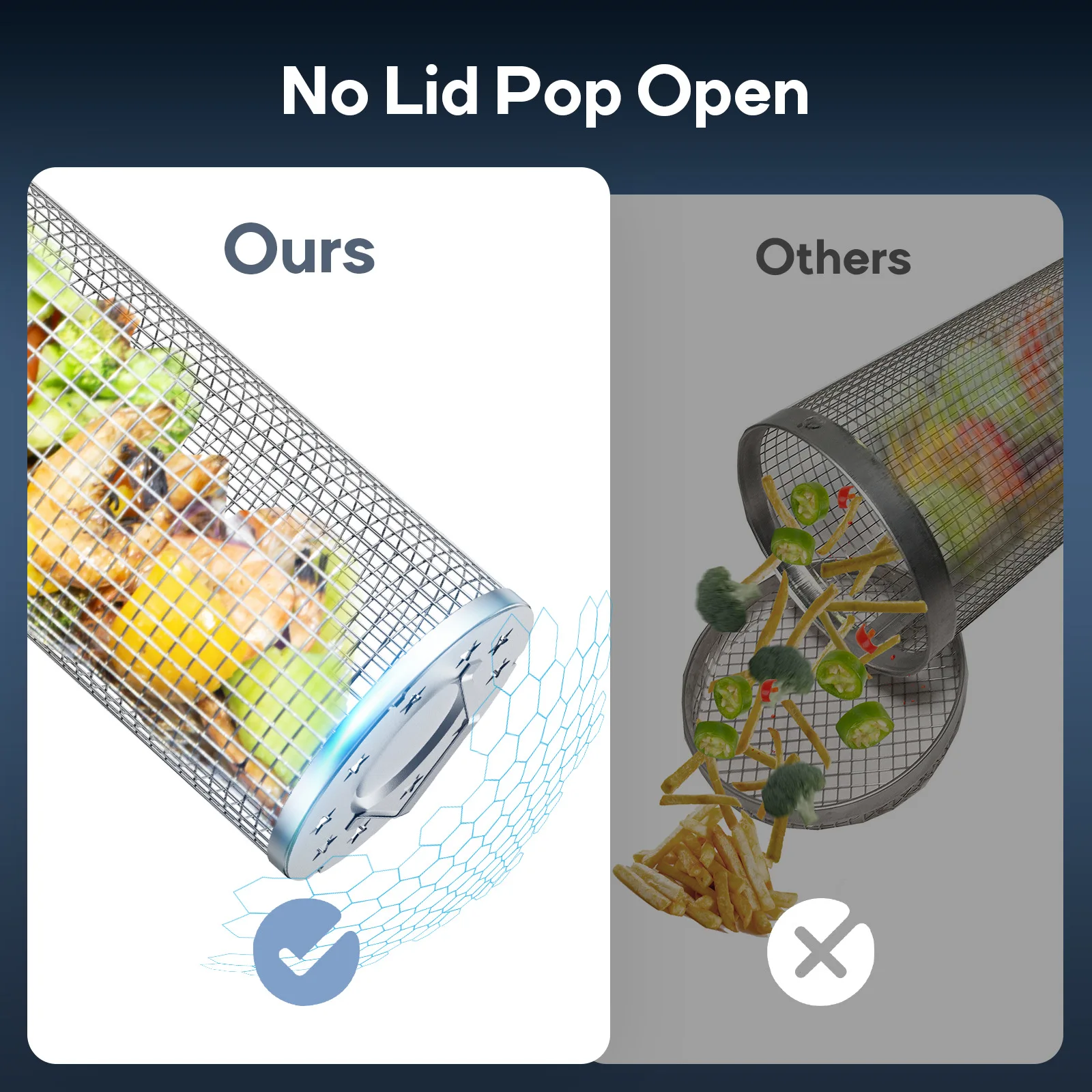 Stainless steel barbecue mesh cage, mesh management, multi-functional supplies