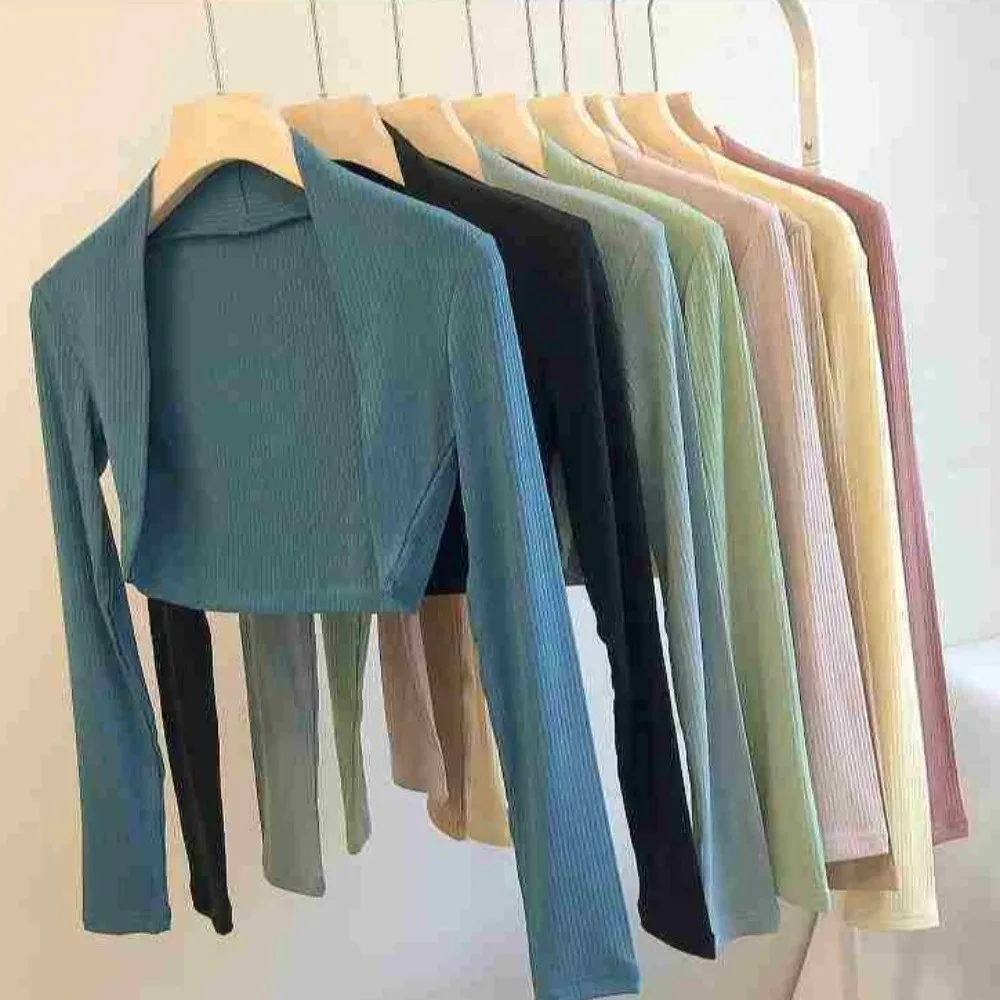 Temperament Long Sleeved Yoga Cover Up Pure Color Shawl Neck Women Outerwear Polyester Fiber Long Sleeved Top Gymnasium Use