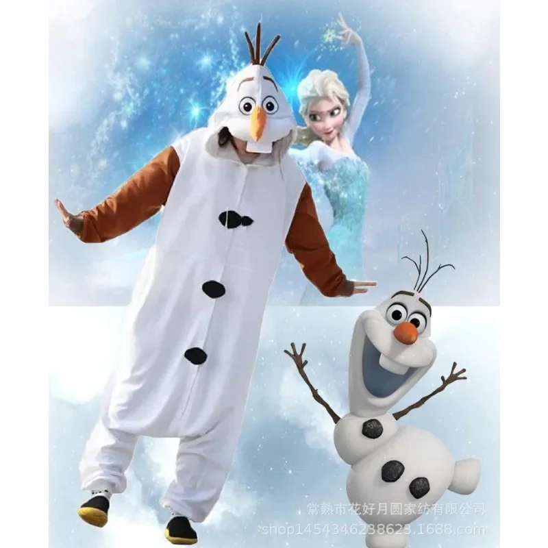 Kigurumi Pajamas for Women Frozen Peripheral Olaf The Snowman Cute Cartoon Fashion Flannel Long-sleeve Thickened Cartoon Pajamas