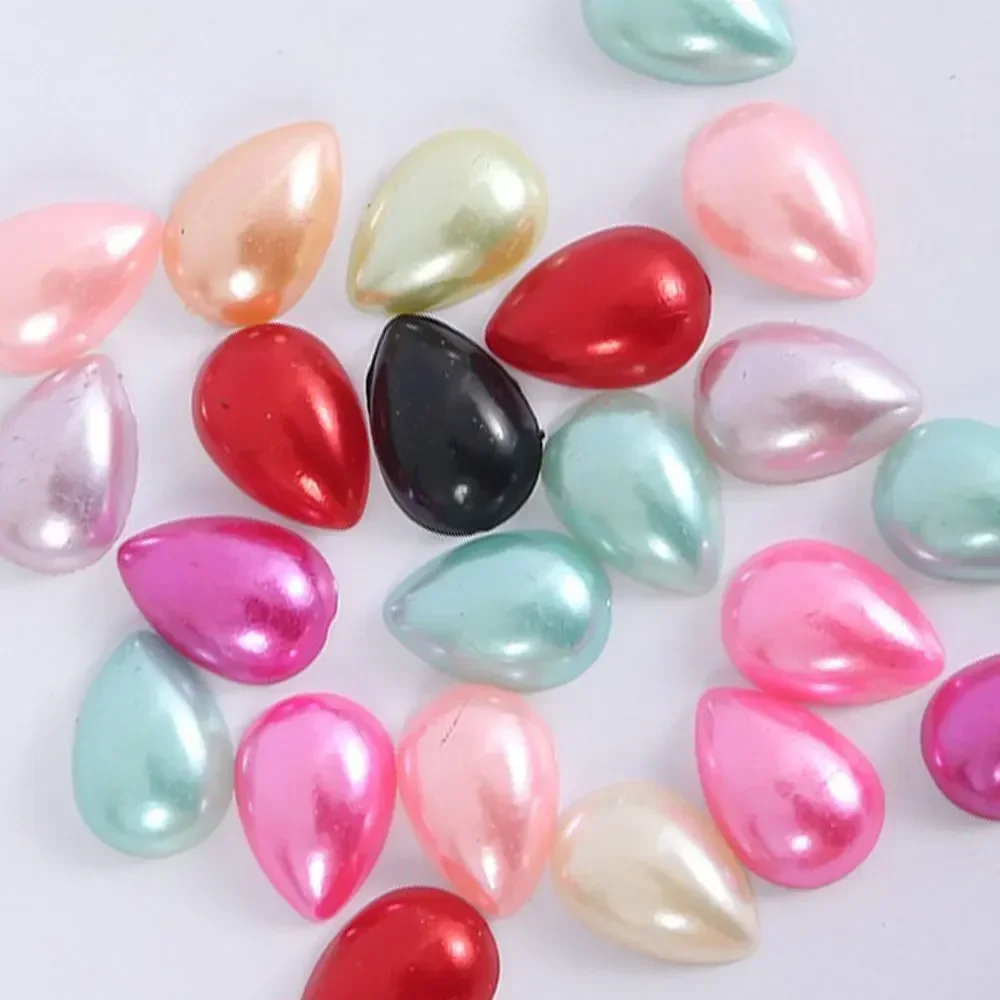 100-3000PCS Resin Buttons Imitation Pearls Half Round Flatback Flower Beads Wedding Cards Embellishments DIY Decoration
