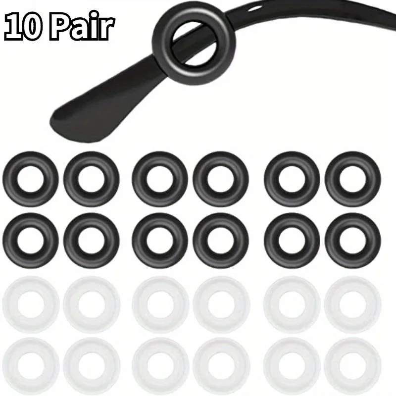 10 Pairs Eyeglass Temple Tips Sleeve Retainer Silicone Anti-slip Holder Elastic Glasses Ear Hook Mirror Leg Glasses Accessories