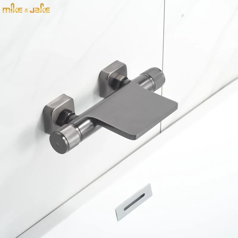 

Gunmetal waterfall bathtub faucet hot and cold bathroom sink tap waterfall basin gray mixer water fall bath mixer