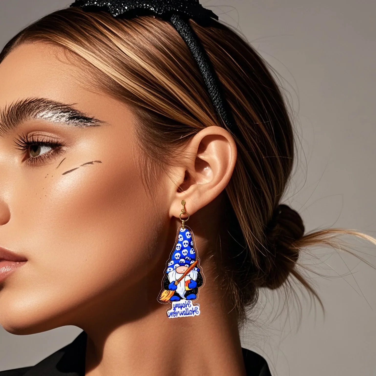 Cross-border Halloween double-sided cartoon funny ghost earrings, personality trend creative earrings ER23210
