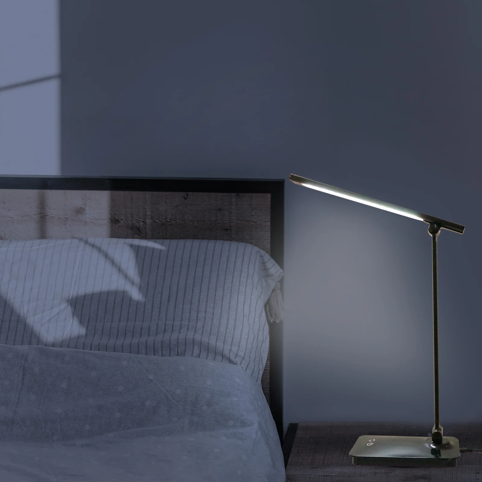 

Foldable LED Touch Control USB Black Desk Lamp Dimmable Reading Light Eye-Protection Table Lamp Adjustable Angles for Home