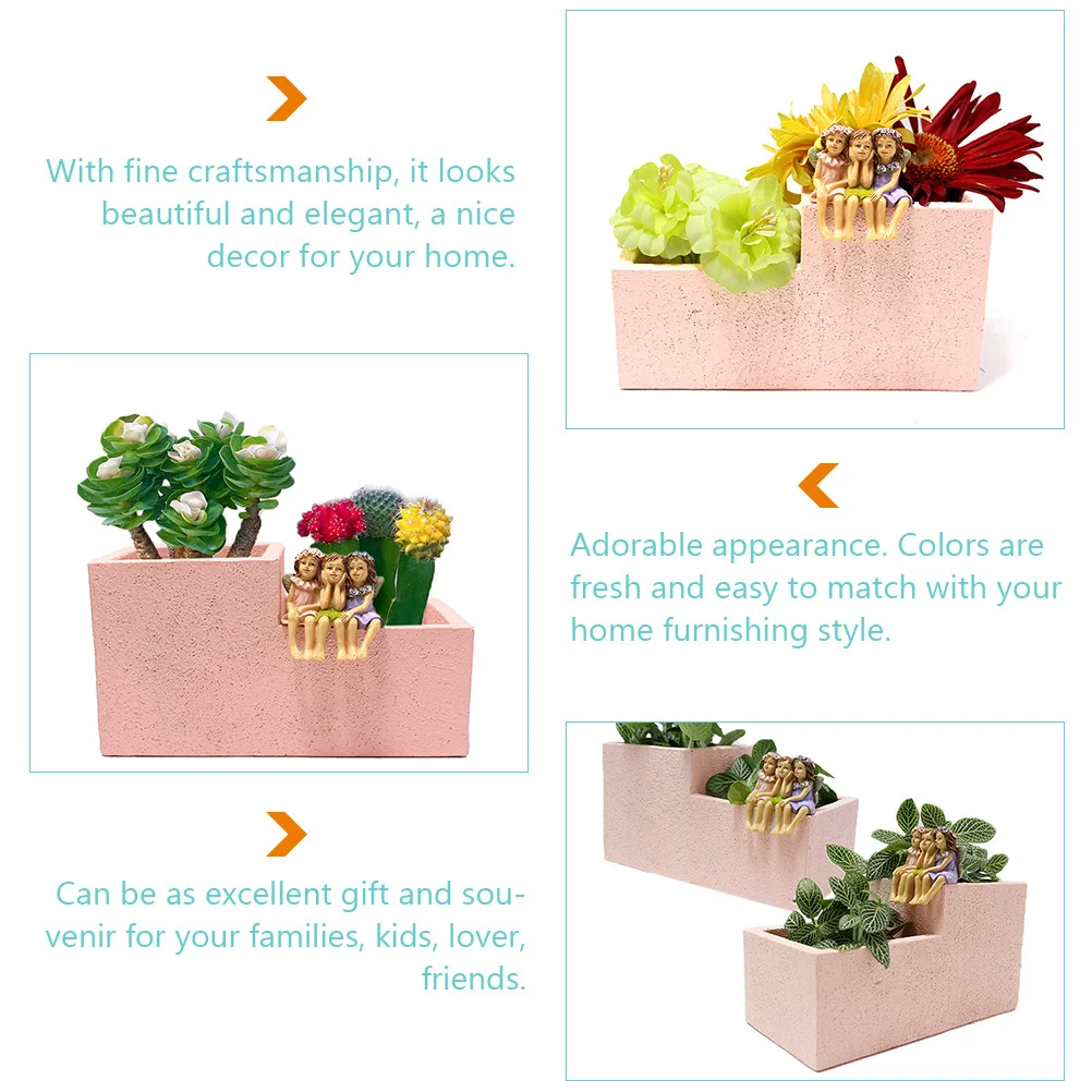 

Desktop Stationery Organizer Resin Succulent Plant Pot Safe Material Gift Souvenir Pencil Pot Resin Stationery Holder
