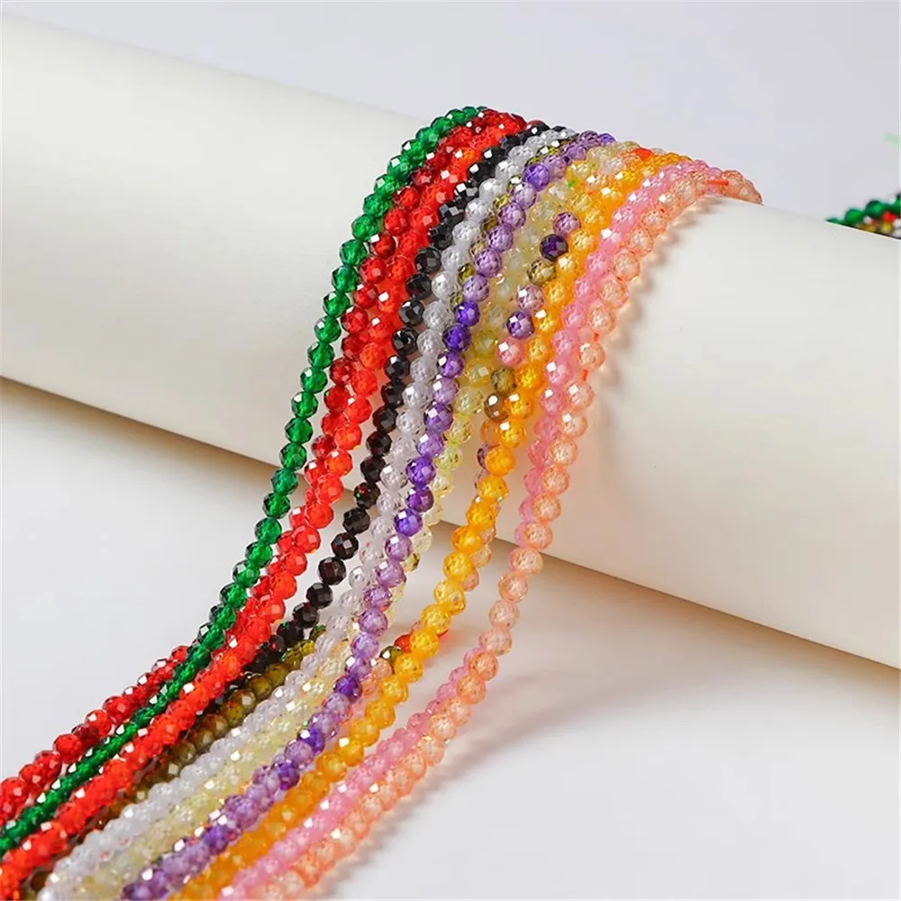 Natural Color Faceted Zircon Crystal Beads Loose Beads Handmade DIY Bracelet Necklace Jewelry Material Accessories L451