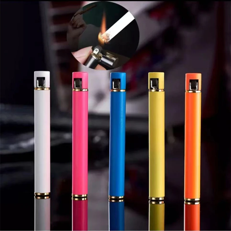 Mini Cigarette Lighter Grinding Wheel Flint Free Fire Butane Gas Lighter Portable Can Be Placed Cigarette Box Smoke Accessories