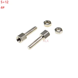 20Sets 5+12mm Hex Head Spacing Screws With Nut Standoff Spacer 5mm+12mm For D-Sub Vga Db9 Db15 Db25 Rs232 Com Serial Connector