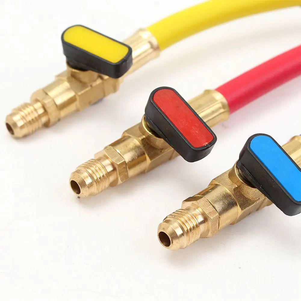 For For Iniweli HVAC Coolant Hose 1/4 Inch Connector With Ball Valve Automotive Air Conditioning Repair Charging Line