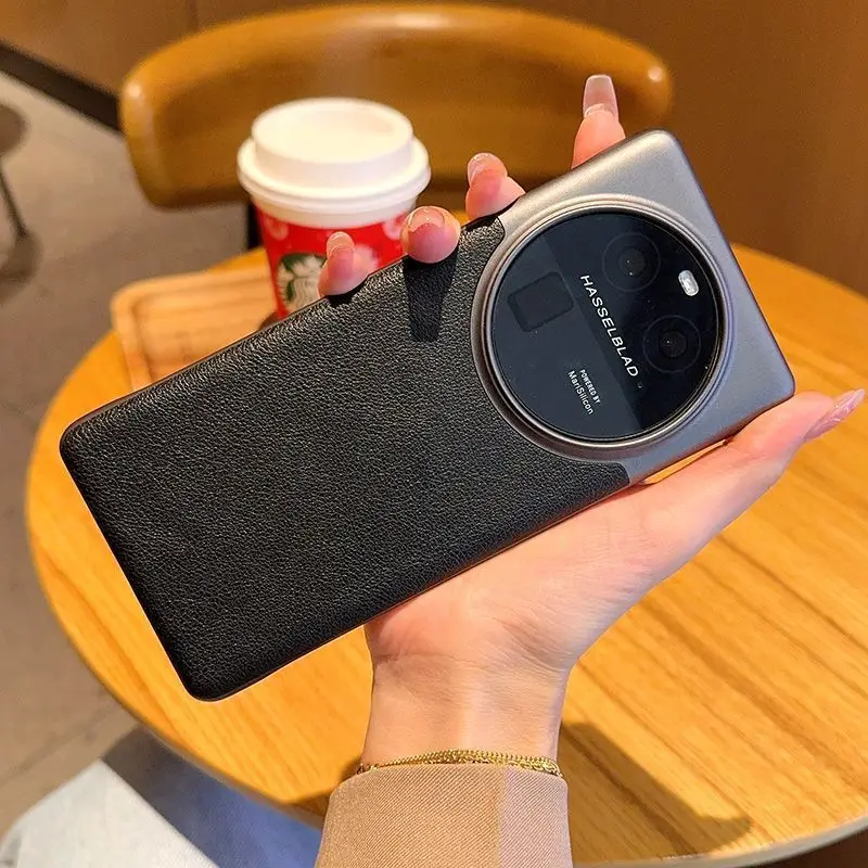 

For OPPO Find X6 Pro Case Luxury Half-Wrap Nappa Leather Ultra-Thin Shockproof Back Cover For OPPO Find X6 5G Lens Shell