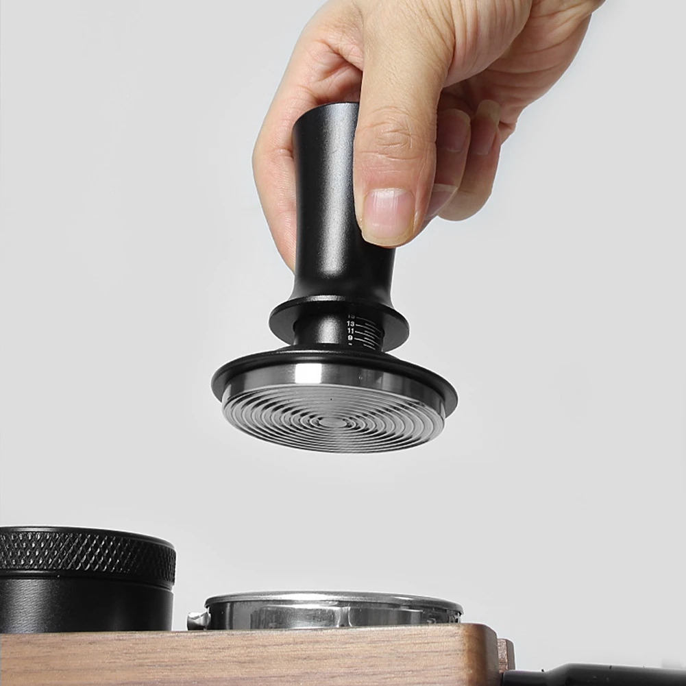 T33C 58mm Coffee Tamper Adjustable Constant Force Powder Tamper Espresso Thread Tamper Powder Press Hammer with Scale