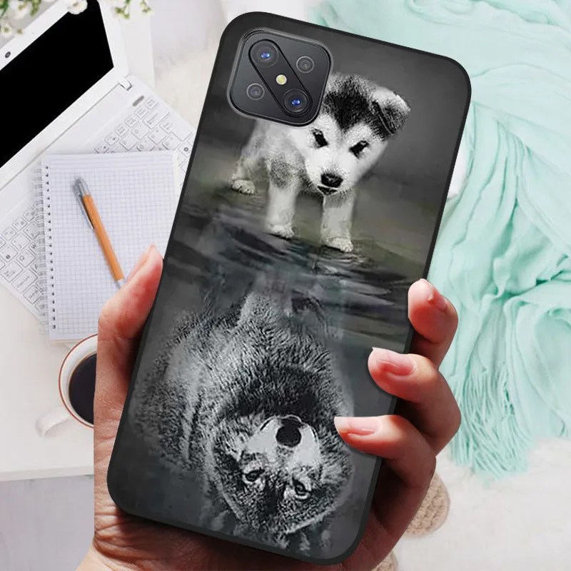 For OPPO Reno 4Z 5G Reno4Z CPH2065 Case Black Cover Lion Wolf Silicone Soft Back Cases For OPPO Reno4 Z A92s Case Protective