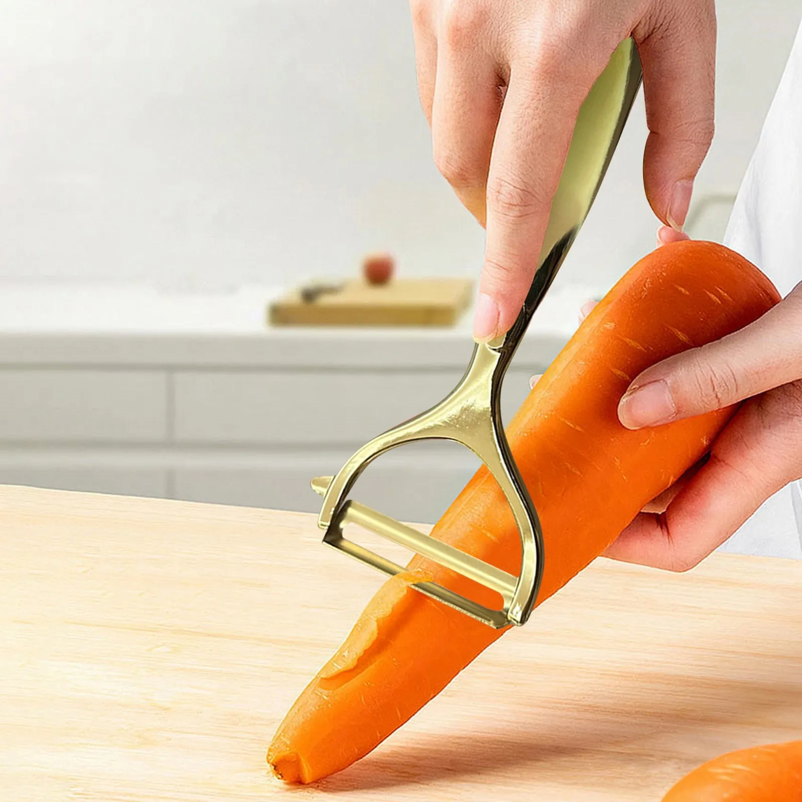 

1/2/3PCS Golden Vegetable Peeler Potato Carrot Peelers Stainless Steel Peeler Non-Slip Handle & Sharp Blade Kitchen Tools