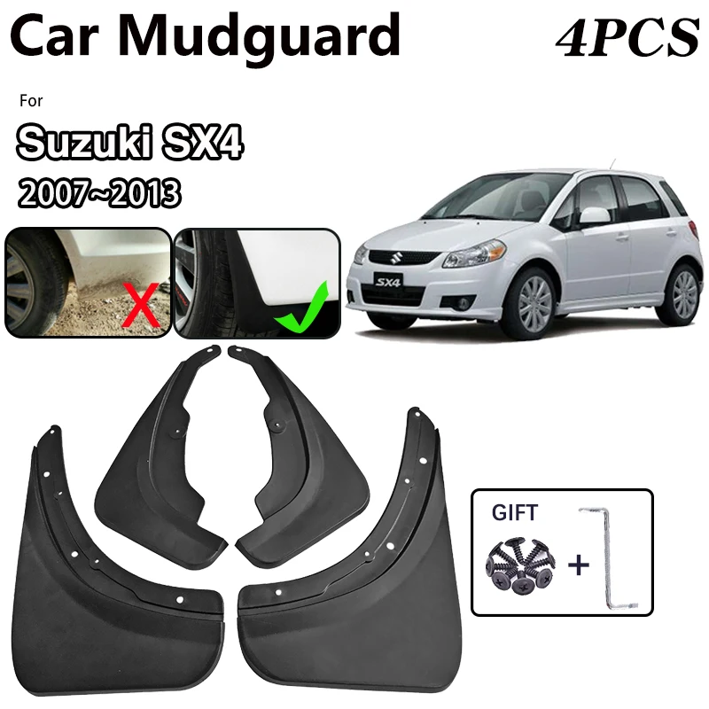 Car Mud Flaps For Suzuki SX4 2007 Hatchback Fiat Sedici 2007~2013 Front MudFlaps Fender Mud Guards Splash Mudguards Accessories