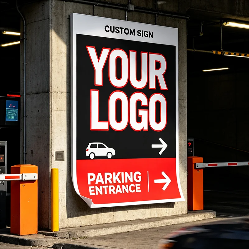 Any Size 100cm Custom Sticker Add Your Logo Weather Resistant Vinyl Decals for Underground Parking Lot Commercial Car Park Garag