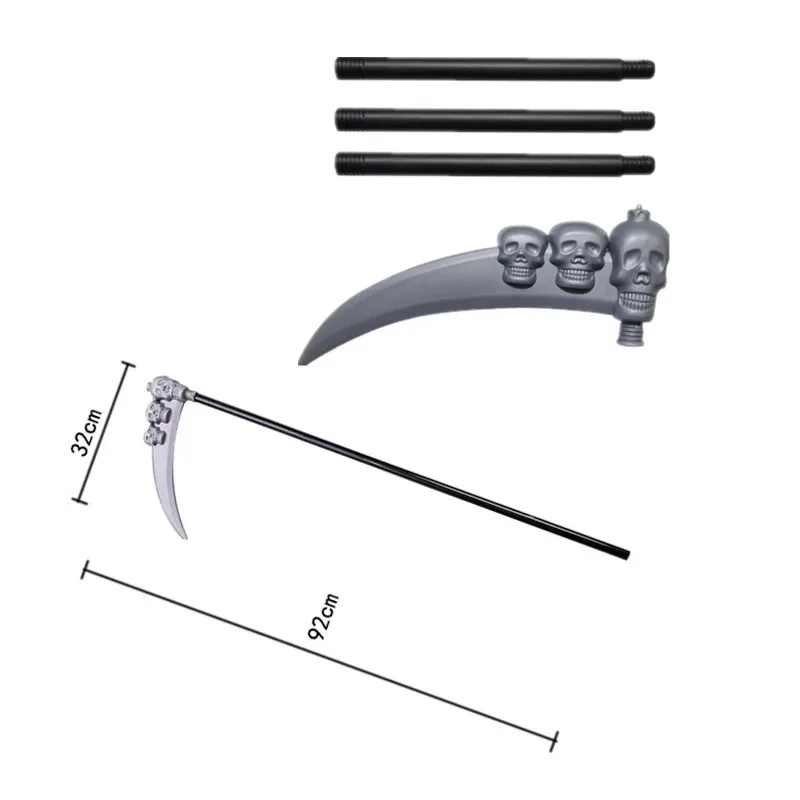 Children's Ghost Halloween Role-play Costume with Red Skull Cape and Scythe Creepy Vampire Mask