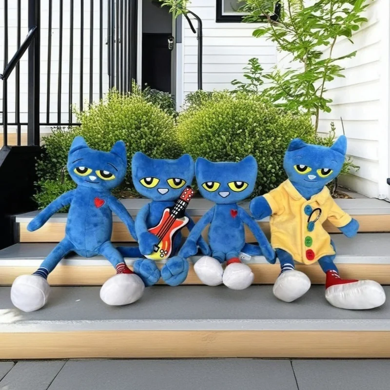 

Новая мультяшная ручная кукла Pete The Cat, плюшевая игрушка для раннего образования, книжка с картинками, кукла, подарок для малышей, мягкая игрушка в виде животного