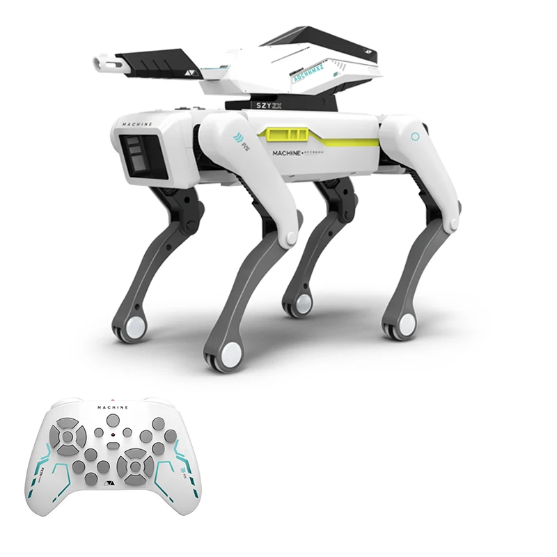 Teeggi Multifunktions-RC-mechanischer Hund, elektrischer RC, intelligenter Roboterhund mit Revolver, Lernspielzeug, bionisches intelligentes Roboter-Spielzeug, Geschenk