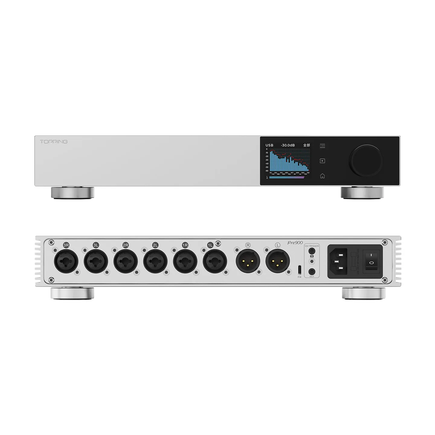 TOPPING Pre900 Fully Balanced Preamplifier 0.1 dB Precision Relay Volume Control Independent Power Supplies 151dB DNR