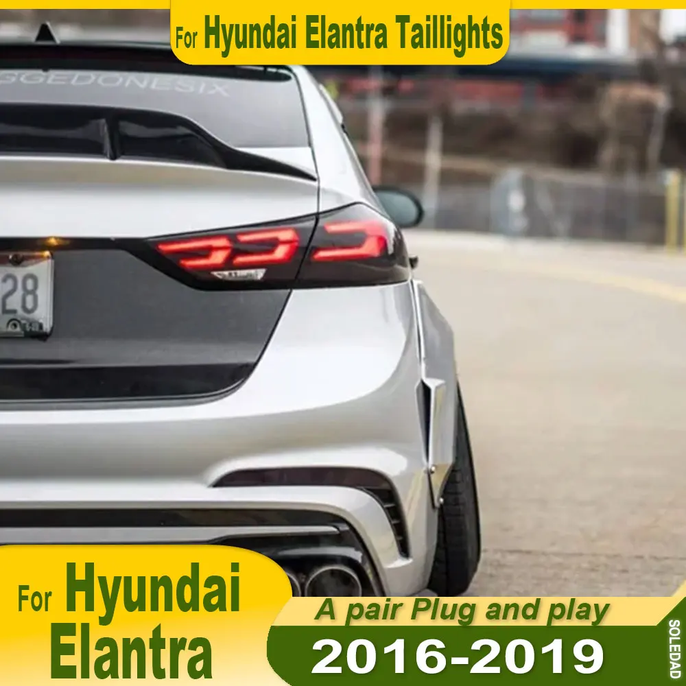 

Задний фонарь для Hyundai Elantra 2016 2017 2018 2019 2020, задний фонарь DRL, динамический сигнал, тормоз, аксессуары для заднего хода, Plug and play