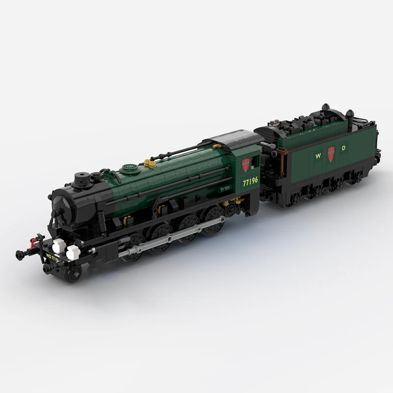 Heavy Transport Steam Locomotive WD Austerity 2-8-0 Freight Train MOC Technology Building Blocks Model DIY Bricks Toys Gifts