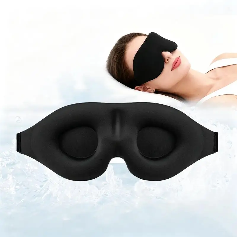 1Pcs 3D Light Blocking Sleep Eye Mask Breathable with Nose Pad Adjustable Soft Eye Cover for Insomnia People Travel Nap